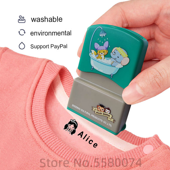 LOVE custom-made Baby Name Stamp DIY for children Name Seal student clothes chapter Not Easy To Fade Security Name Stamp Sticker